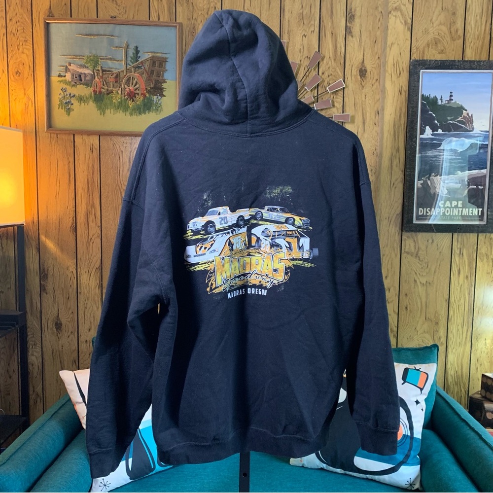 Madras Speedway Madras Oregon Heavy Blend Black Hoodie